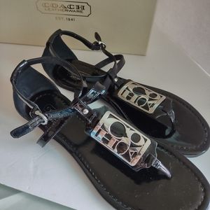 Authentic Coach Black/ Silver Sandals